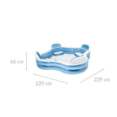 Dmuchany basen rodzinny z oparciami, 2,2 x 2,2 m
