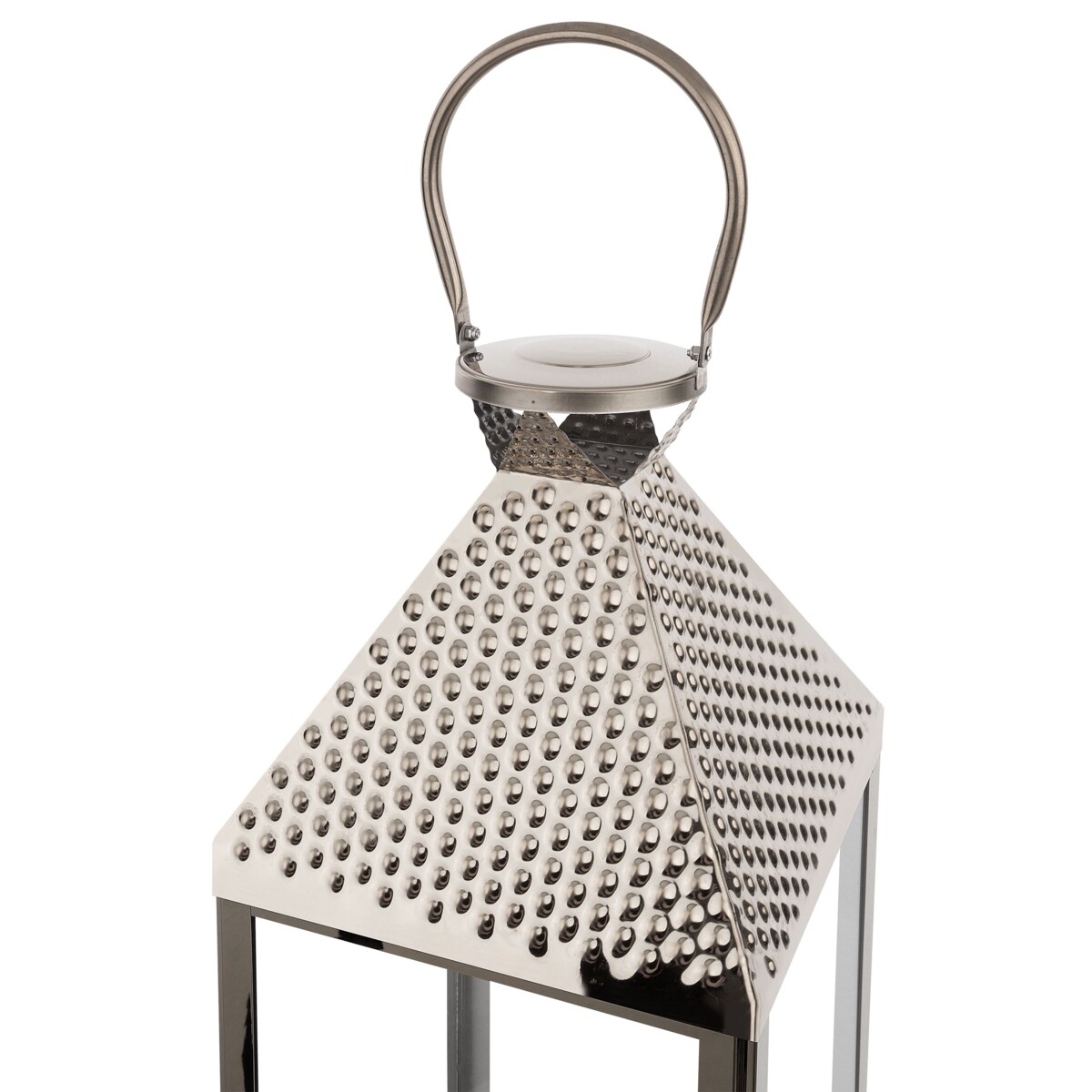 Lampion stalowy 55 cm srebrny BALI