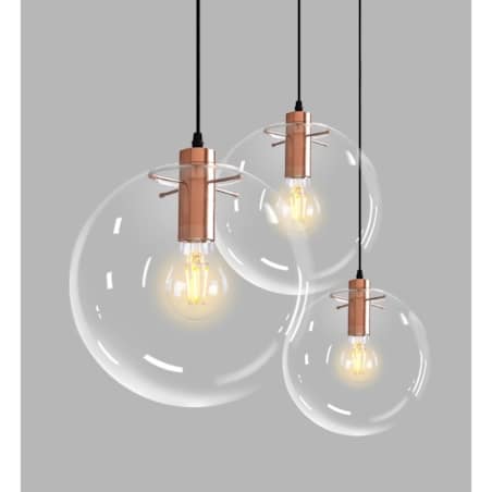 Lampa Wisząca Szklana Kula Rose Gold Lassi 15Cm