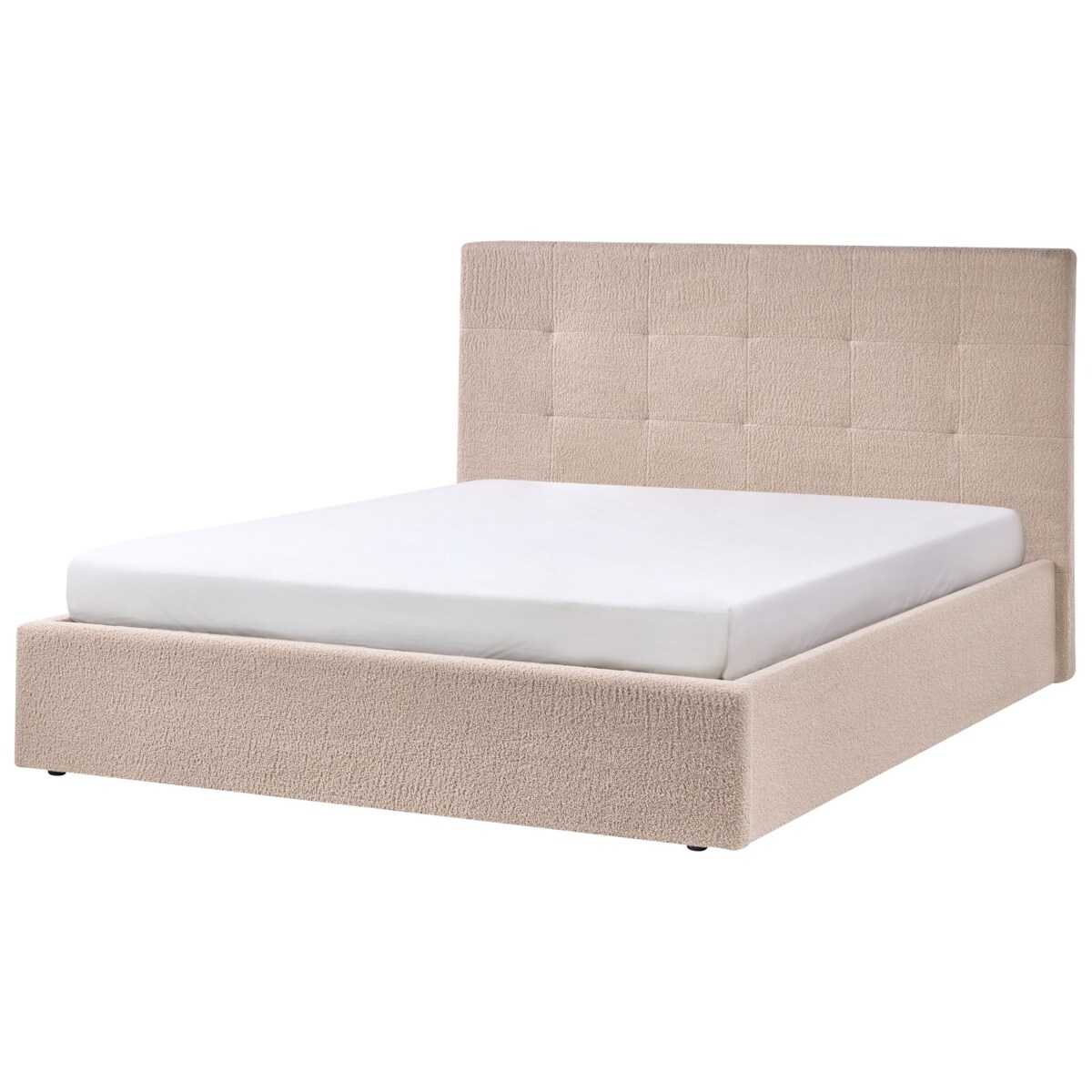 Łóżko z pojemnikiem Boucle LORIENT 160 x 200 cm Beżowy