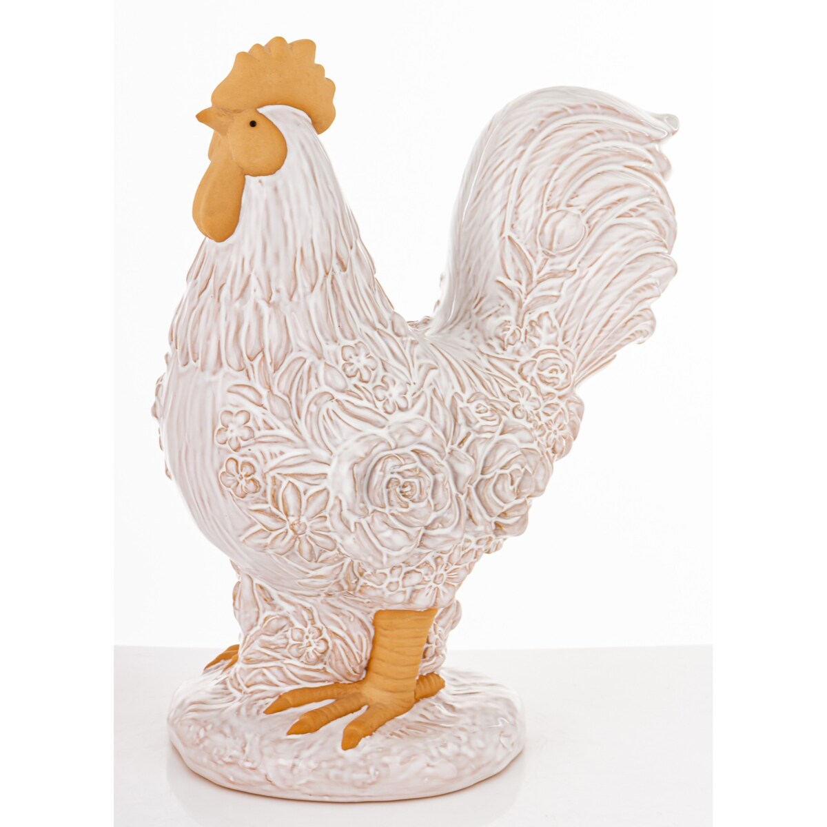 Dekoracja - kogut 28,5x12,5x23 cm CAZZO-2 biały