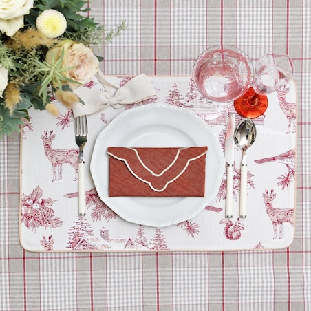 Obrus Glen Check okrągły - Średnica ok. ⌀ 210 cm - idealny dla 8 osób