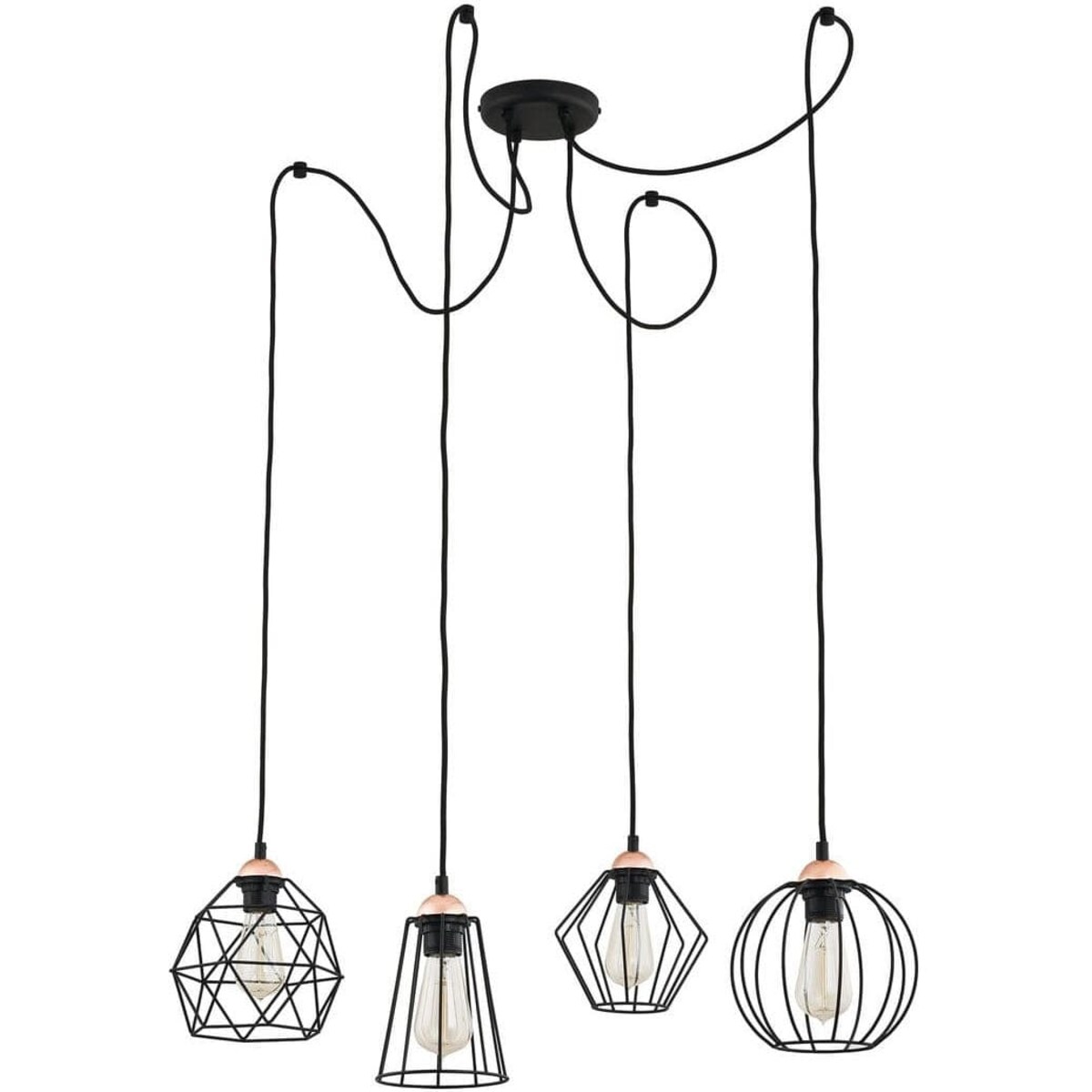 Wielopunktowa lampa wisząca loft Cubus 1646 TK Lighting czarna