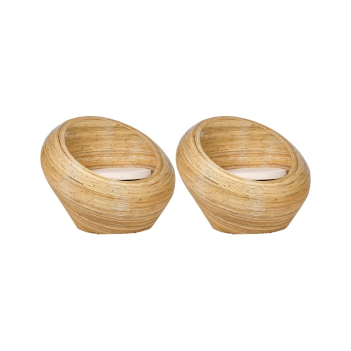 Krzesło ogrodowe Zestaw 2 Rattan Naturalny MAIORI