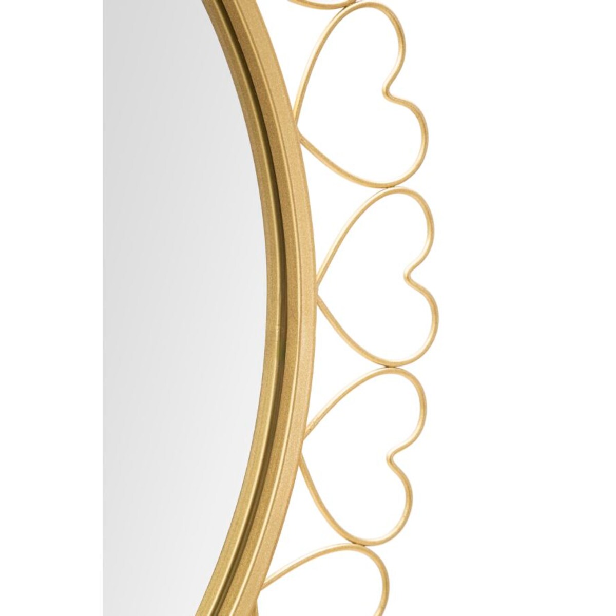 Lustro ścienne Hearts, kolor złoty, żelazo i płyta MDF, 80 x 2,5 x 80 cm, motyw: serce, do salonu i przedpokoju, Mauro Ferretti