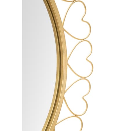 Lustro ścienne Hearts, kolor złoty, żelazo i płyta MDF, 80 x 2,5 x 80 cm, motyw: serce, do salonu i przedpokoju, Mauro Ferretti