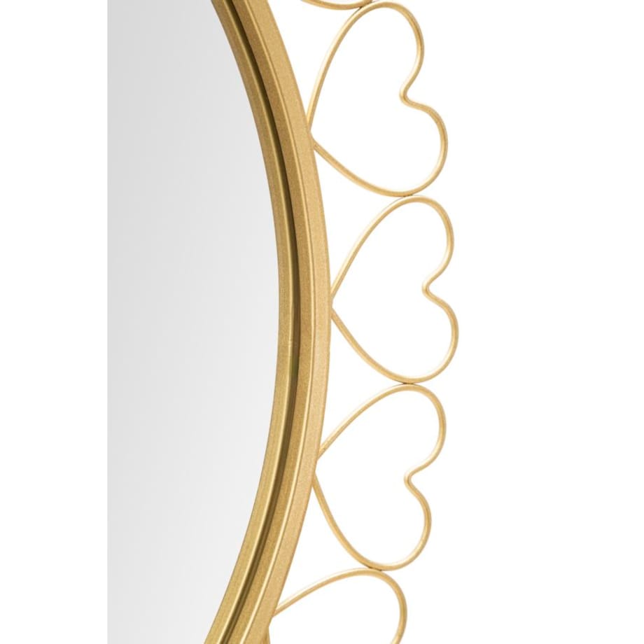 Lustro ścienne Hearts, kolor złoty, żelazo i płyta MDF, 80 x 2,5 x 80 cm, motyw: serce, do salonu i przedpokoju, Mauro Ferretti