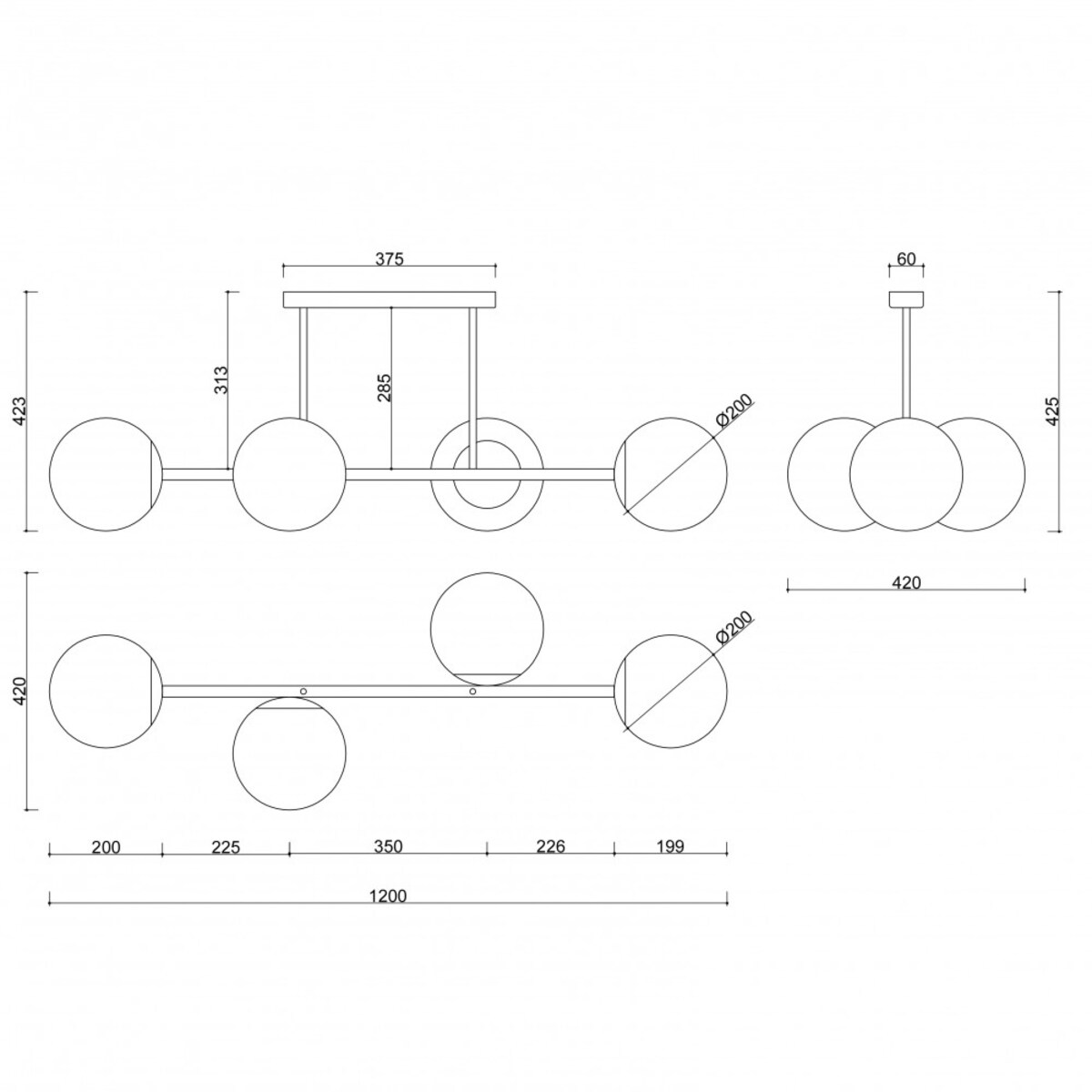 KOP D biała lampa przysufitowa / plafon