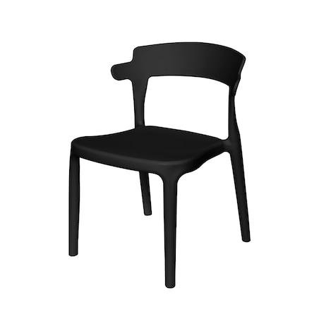 Krzesełko dla dzieci plastikowe z oparciem dziecięce czarne
