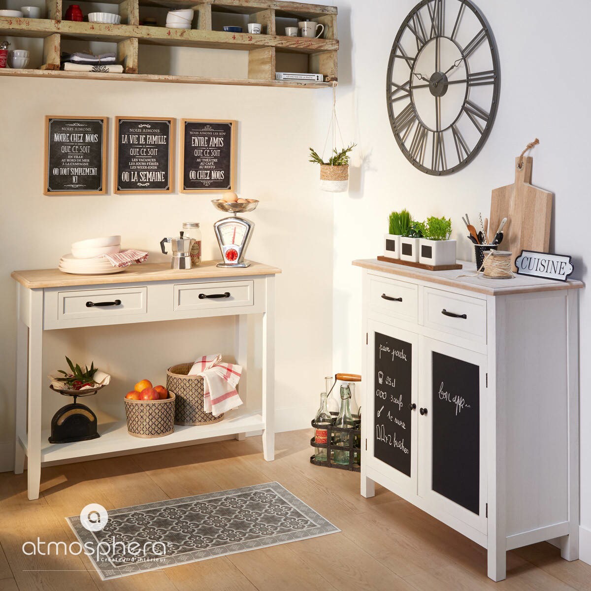 Zegar na ścianę metalowy z cyframi rzymskimi, Ø 70 cm, Atmosphera