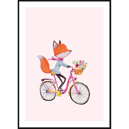 Poster Story, Plakat, Obraz - Lisek Na Rowerze, wymiary 60 x 84 cm
