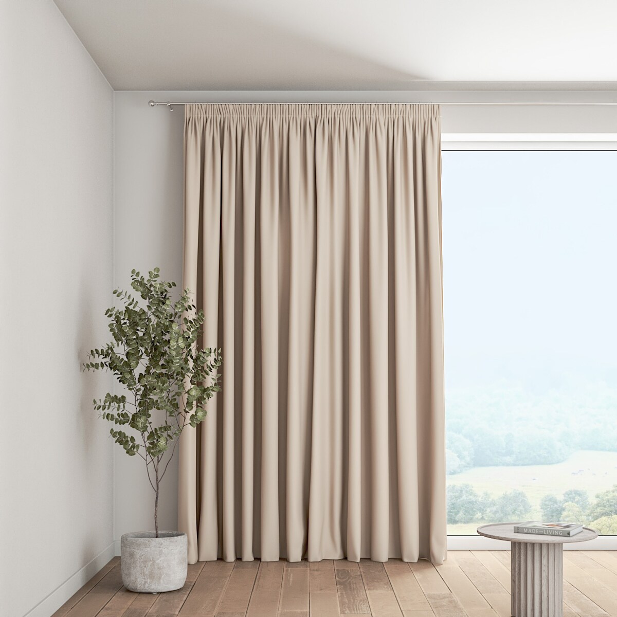 Zasłona na taśmie marszczącej 1 szt. 130x260 jasny beż