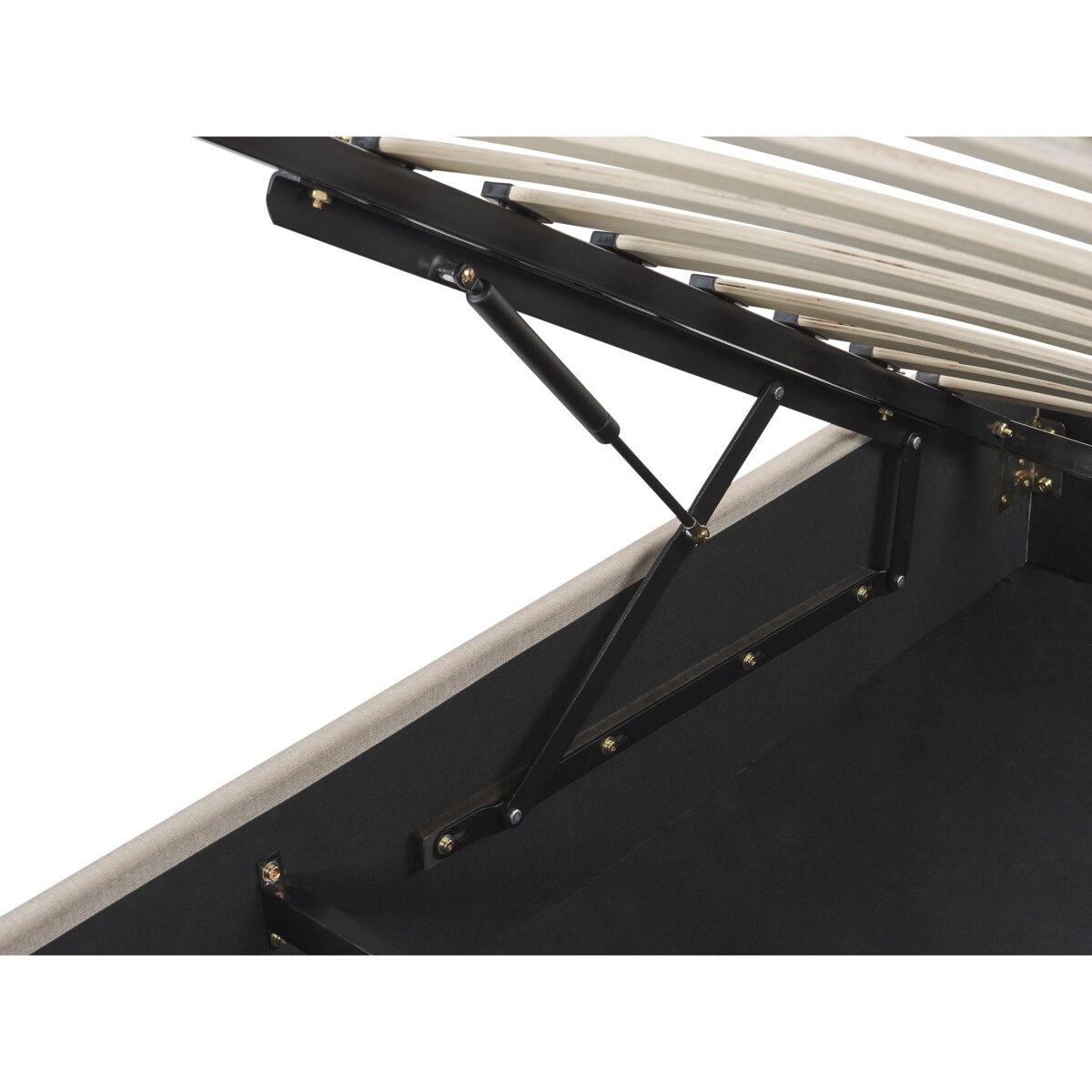 Łóżko z pojemnikiem DINAN 180 x 200 cm Beżowy