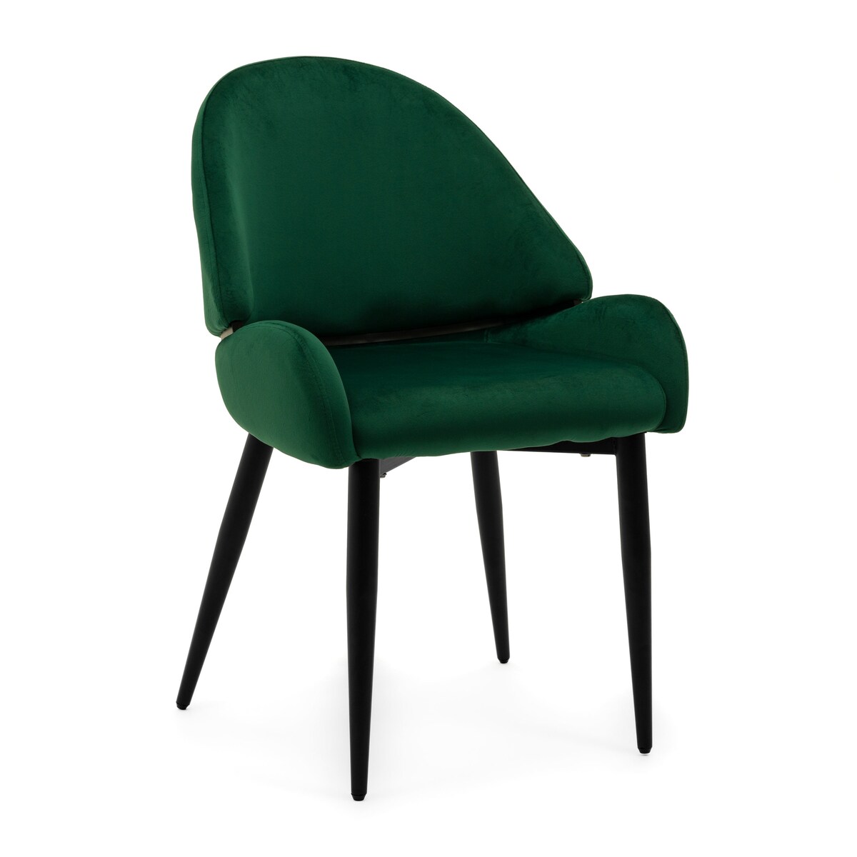 Krzesło tapicerowane welurowe do salonu BERGAMO zielone