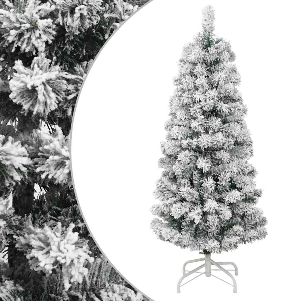 vidaXL Sztuczna choinka zawiasowa, ośnieżona, 150 cm