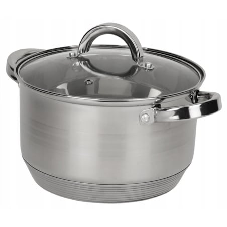 Garnek stalowy 24cm 5 l miarka podziałka na indukcję gaz z pokrywką ROSSNER