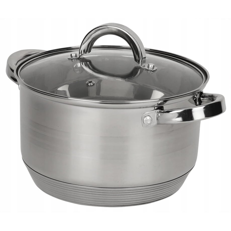 Garnek stalowy 24cm 5 l miarka podziałka na indukcję gaz z pokrywką ROSSNER