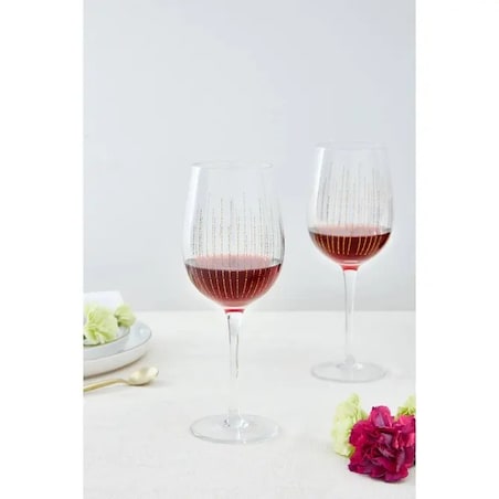 Zestaw 4 kieliszków do wina, ze złotem, Lunis, 380 ml