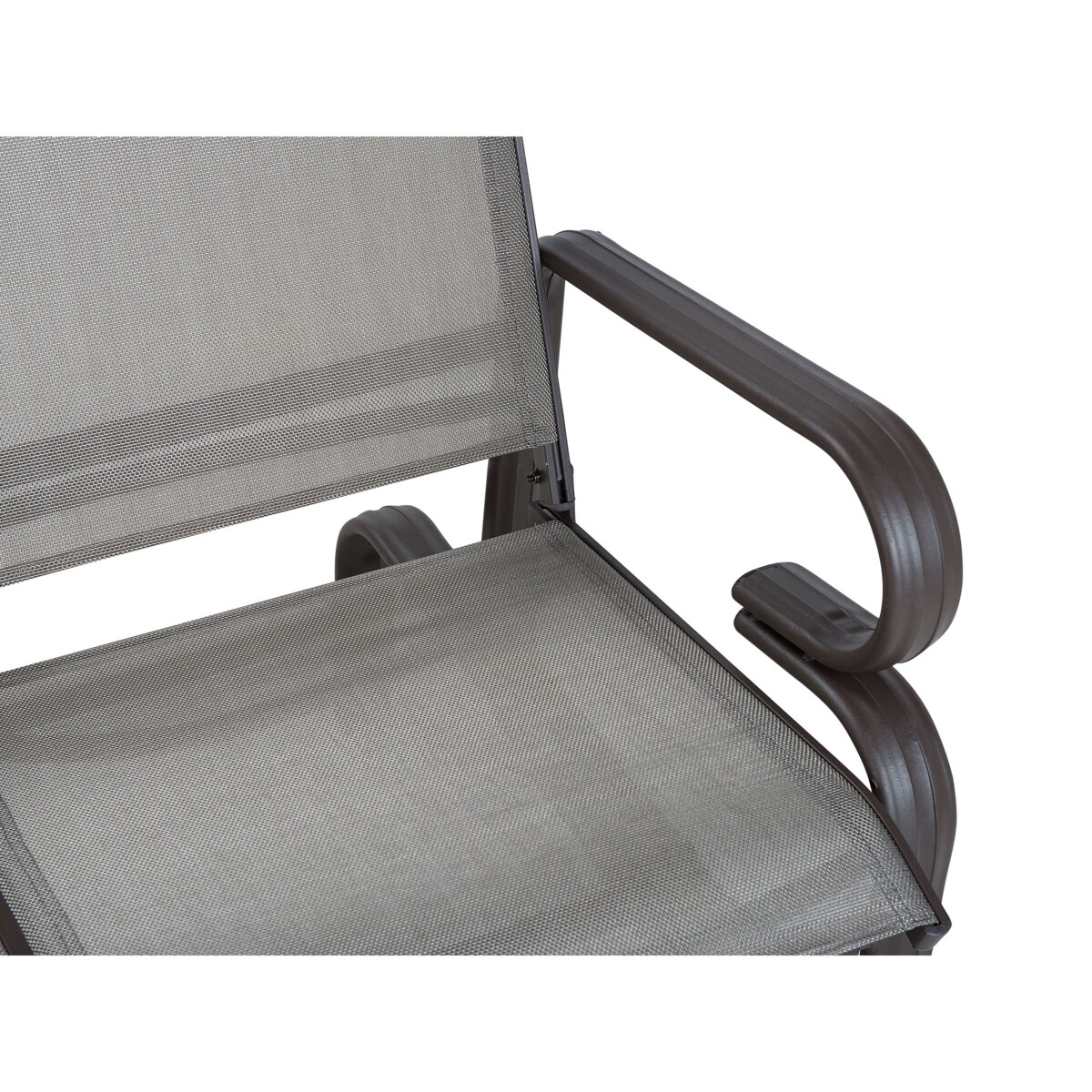 Ławka ogrodowa 114 cm bujana brązowa BORGIO