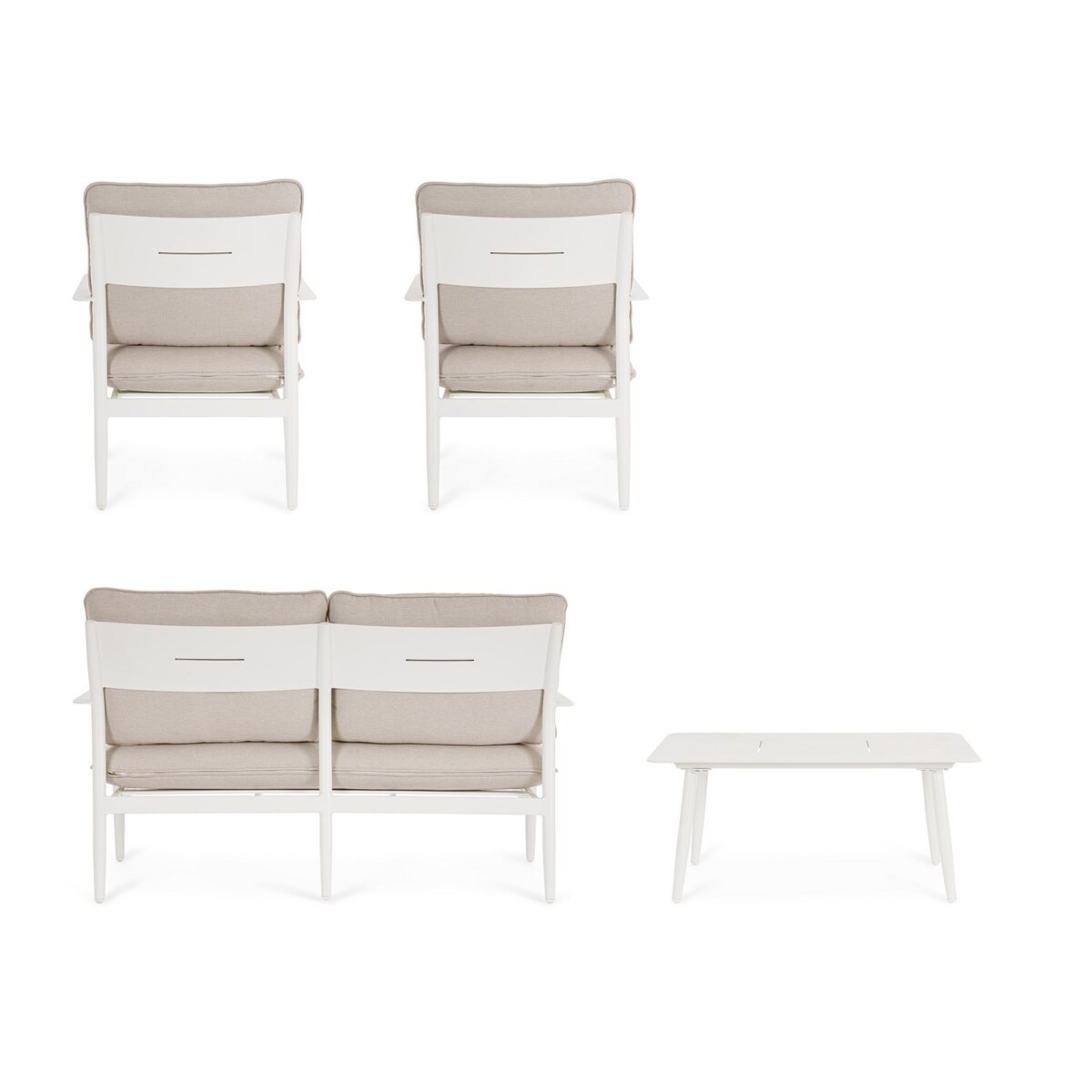 BIZZOTTO zestaw wypocznykowy ogrodowy NEBULA biały / beżowy