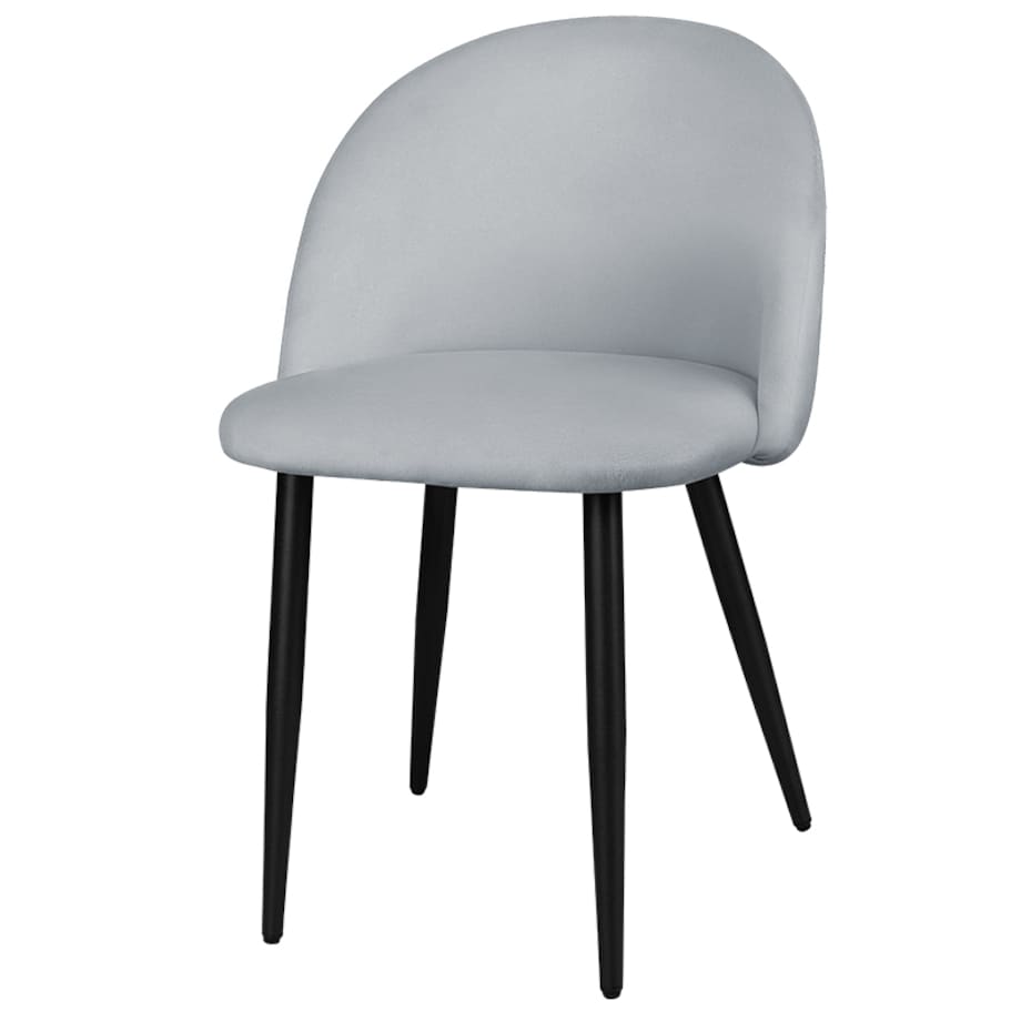 Krzesło tapicerowane do salonu jadalni welurowe velvet szare nowoczesne