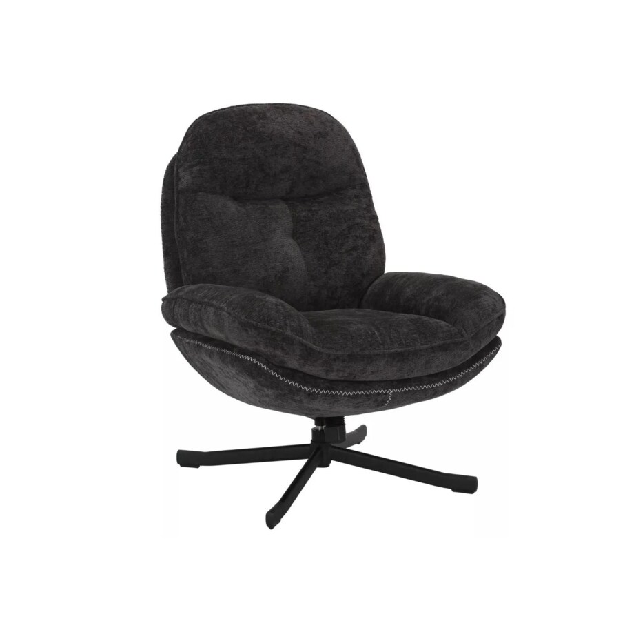 Fotel do salonu HARPER czarny obrotowy