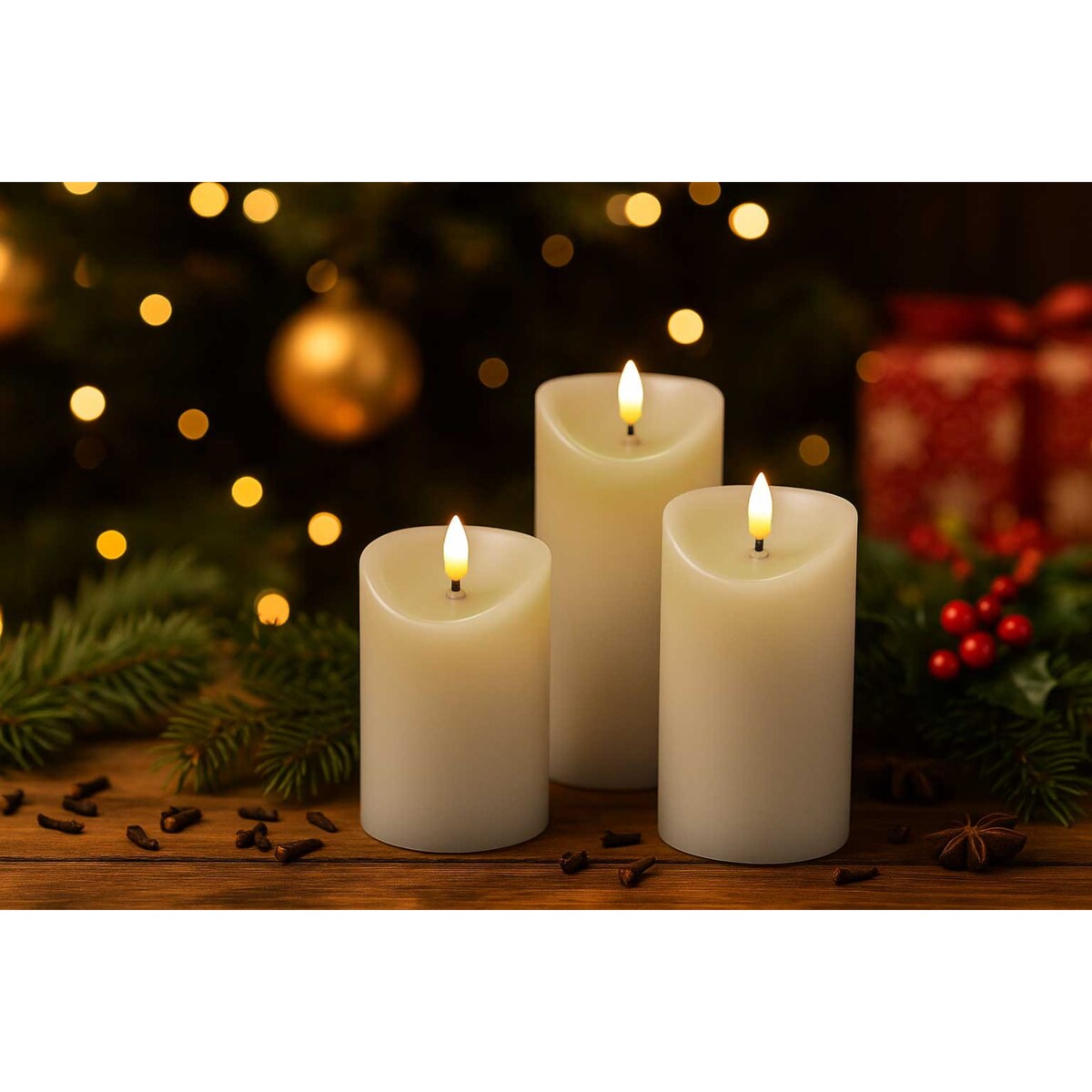 Dekoracyjne świece LED Ø 7 cm, 3 szt.