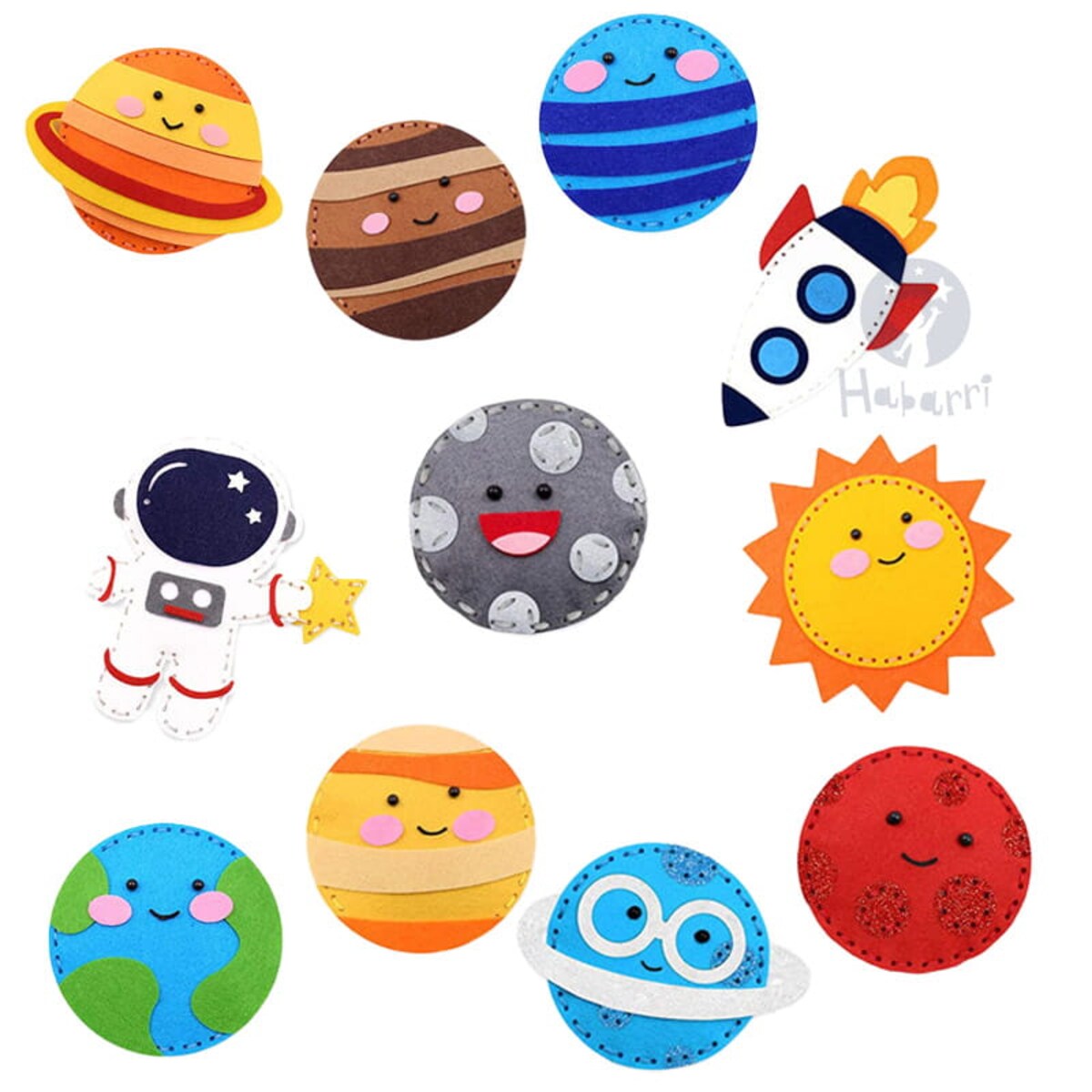 Kosmos - filcowy zestaw do szycia DIY - 11 elementów