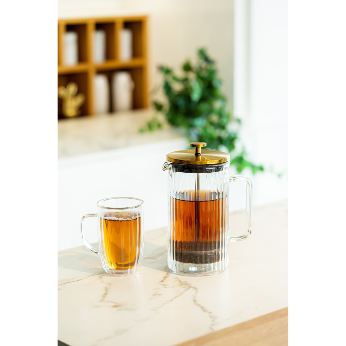 Zaparzacz do kawy i herbaty z podwójną ścianką 1000 ml Tulip złoty mat 0664