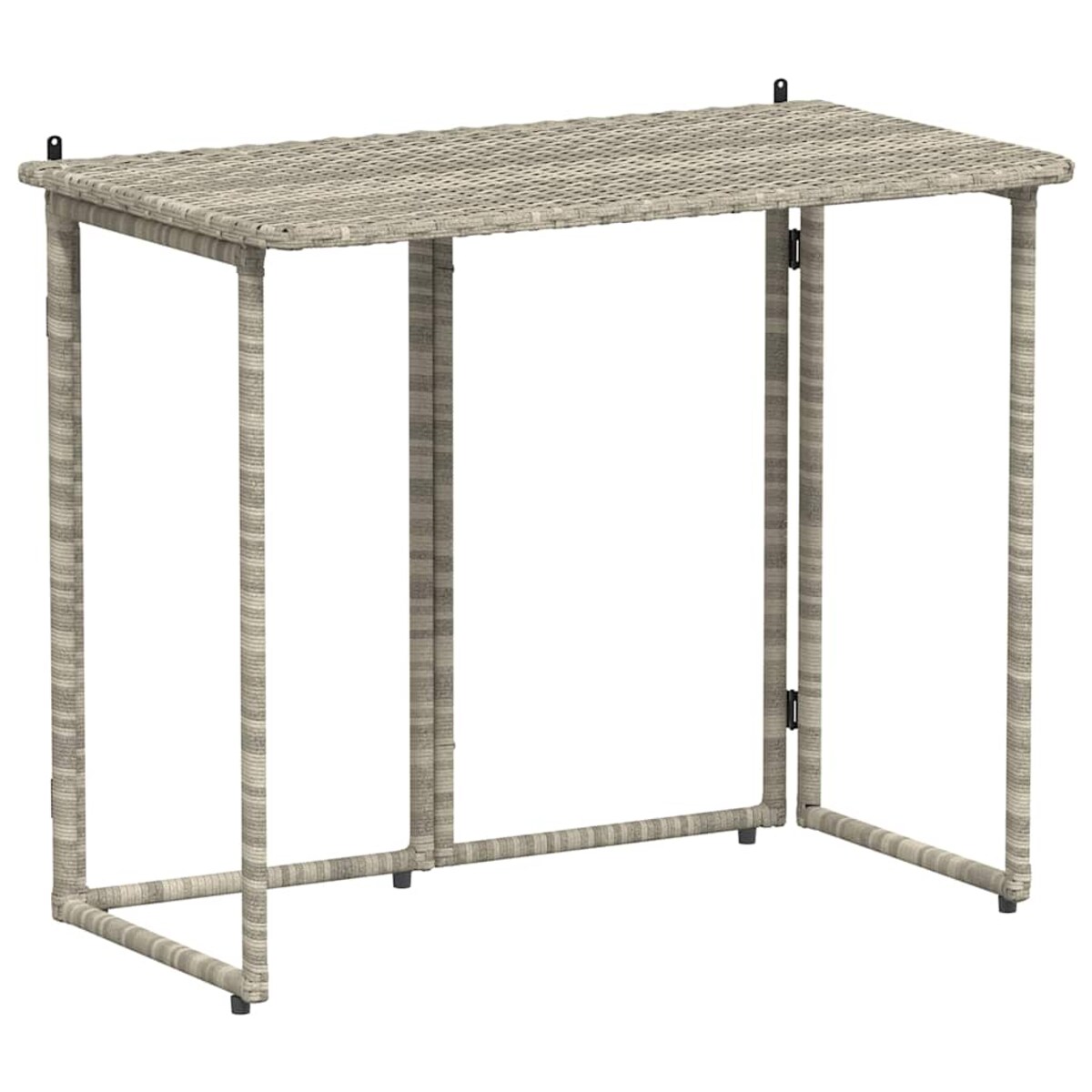 vidaXL Składany stół ogrodowy Jasnoszary 90x51x75 cm Polirattan