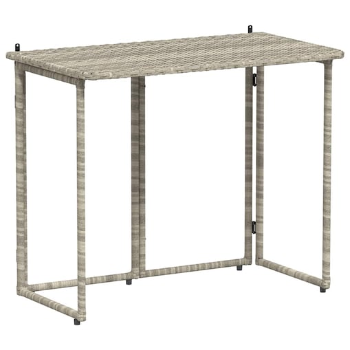 vidaXL Składany stół ogrodowy Jasnoszary 90x51x75 cm Polirattan