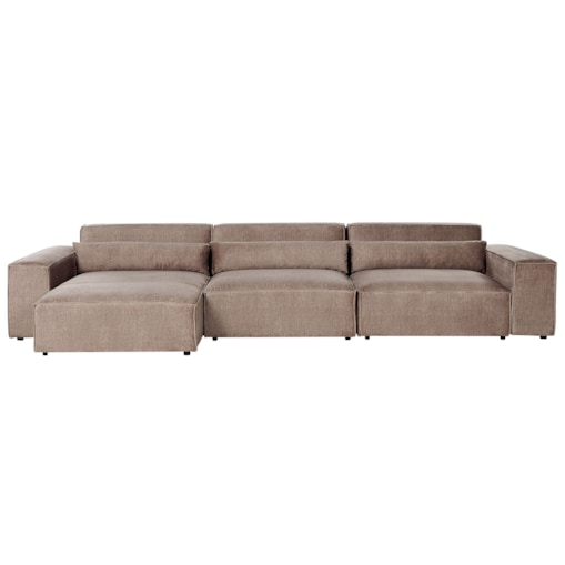 Sofa narożna HELLNAR Jasnobrązowy Prawostronny