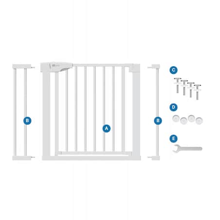 bramka na schody zabezpieczająca, barierka ochronna, sipo, 75-103 cm, biała