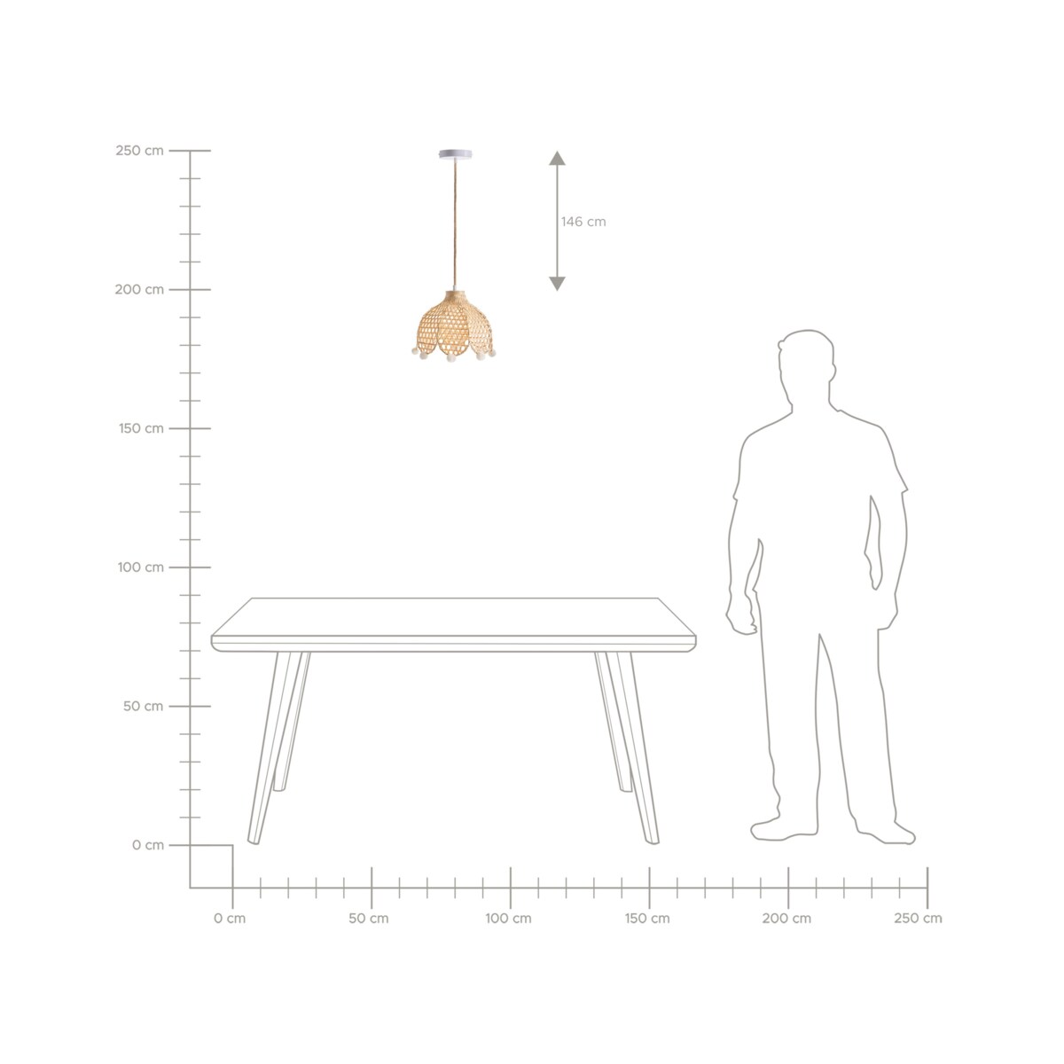 Lampa wisząca MANYAME Rattan Naturalny