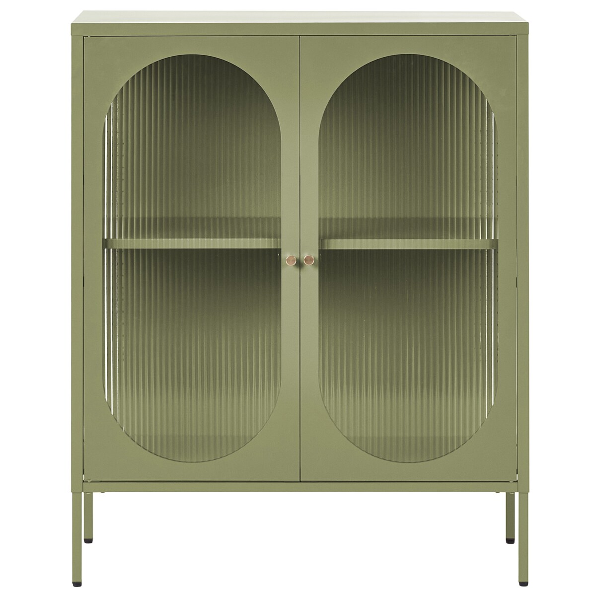 Szafka ze szklanymi drzwiami SARRE Metal 90 cm Zielony