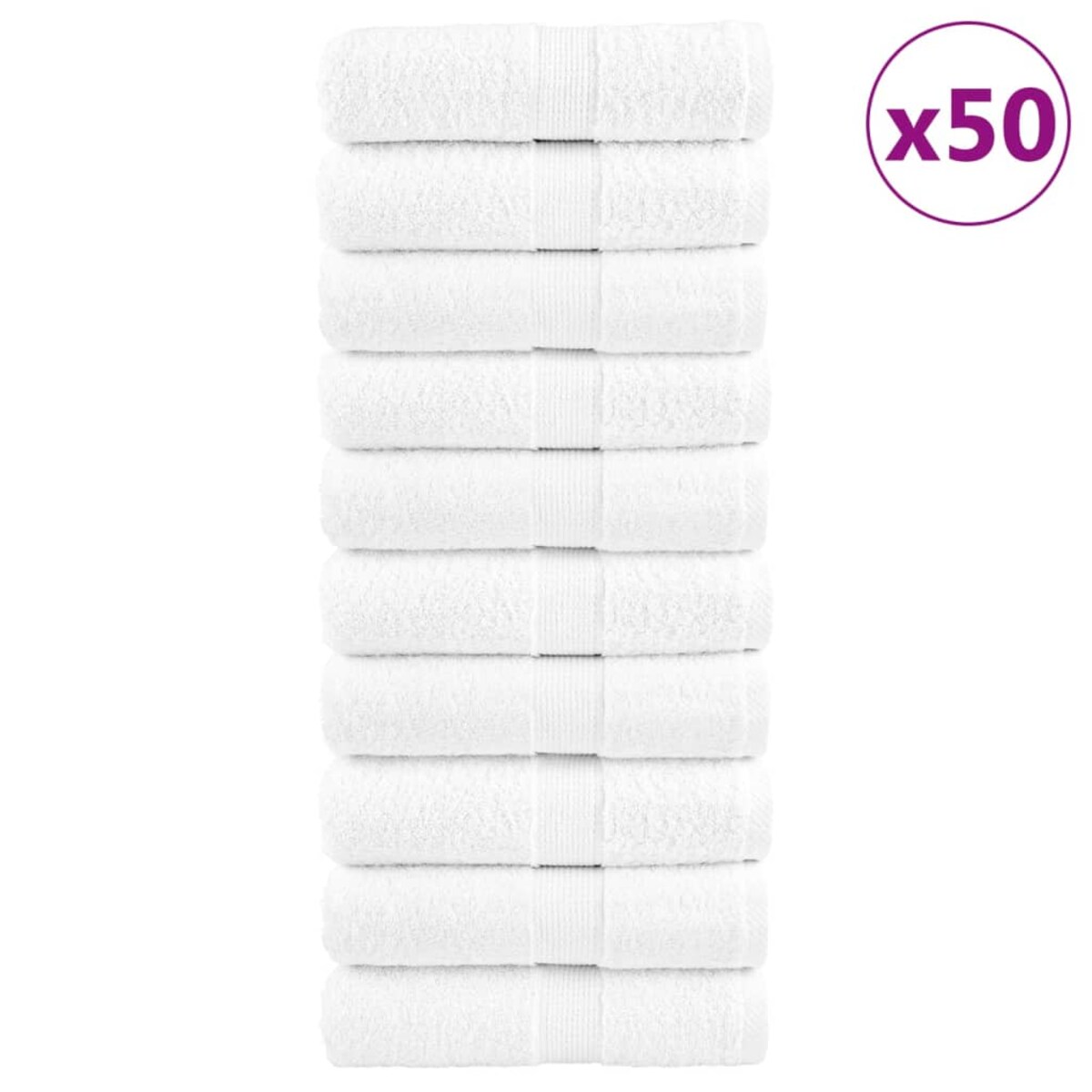 vidaXL Ręczniczki premium SOLUND, 50 szt., białe, 30x50 cm, 600 g/m2