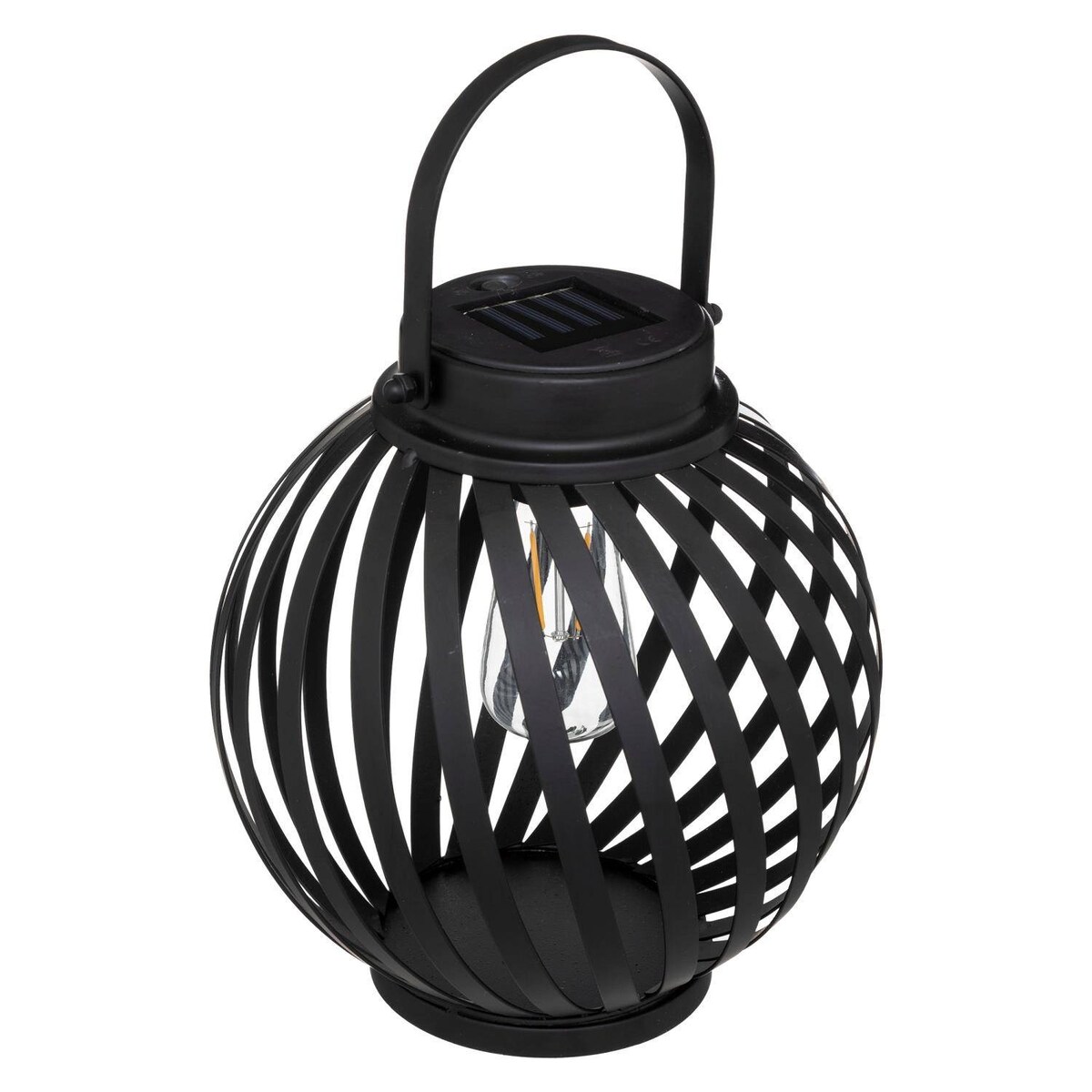 Lampion solarny na balkon Isya, kula, metalowa, wys. 21 cm