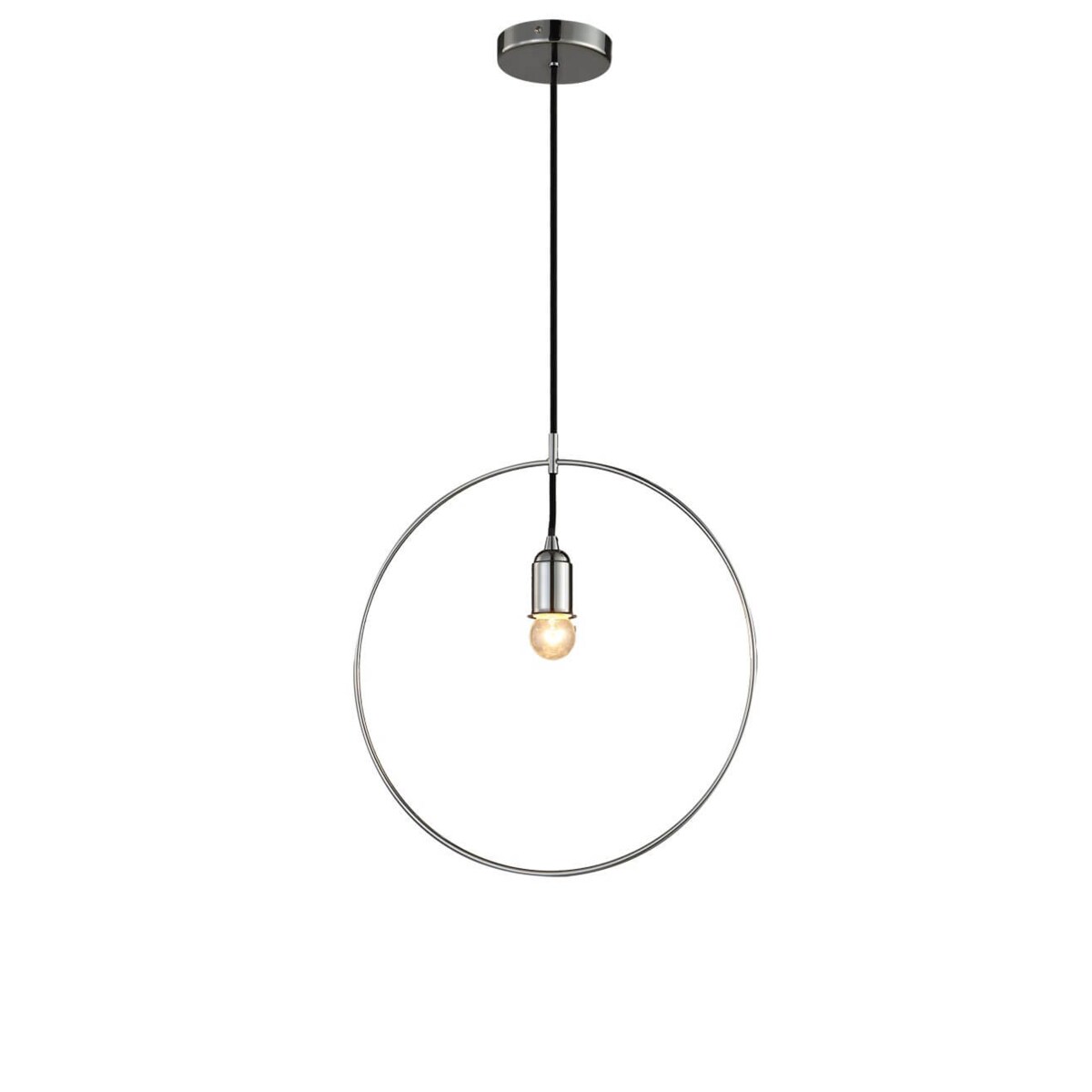 Metalowa lampa wisząca Krug pierścień do salonu chrom