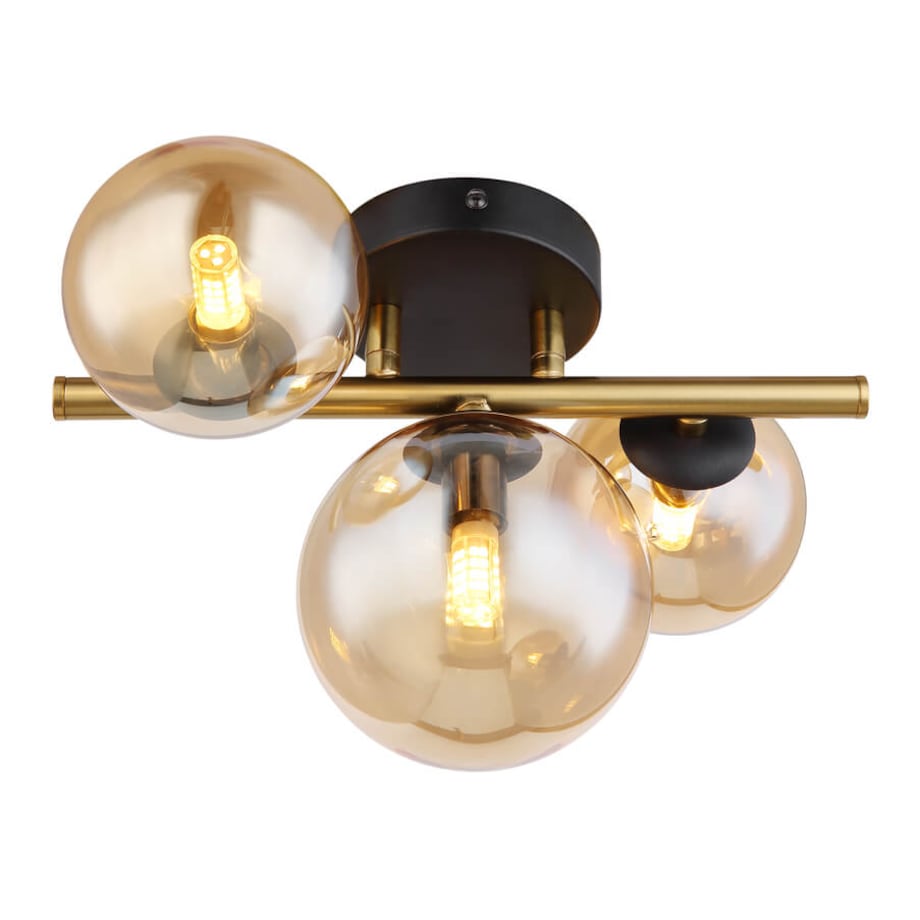 Sufitowa lampa Riha 56135-3W balls czarna bursztynowa