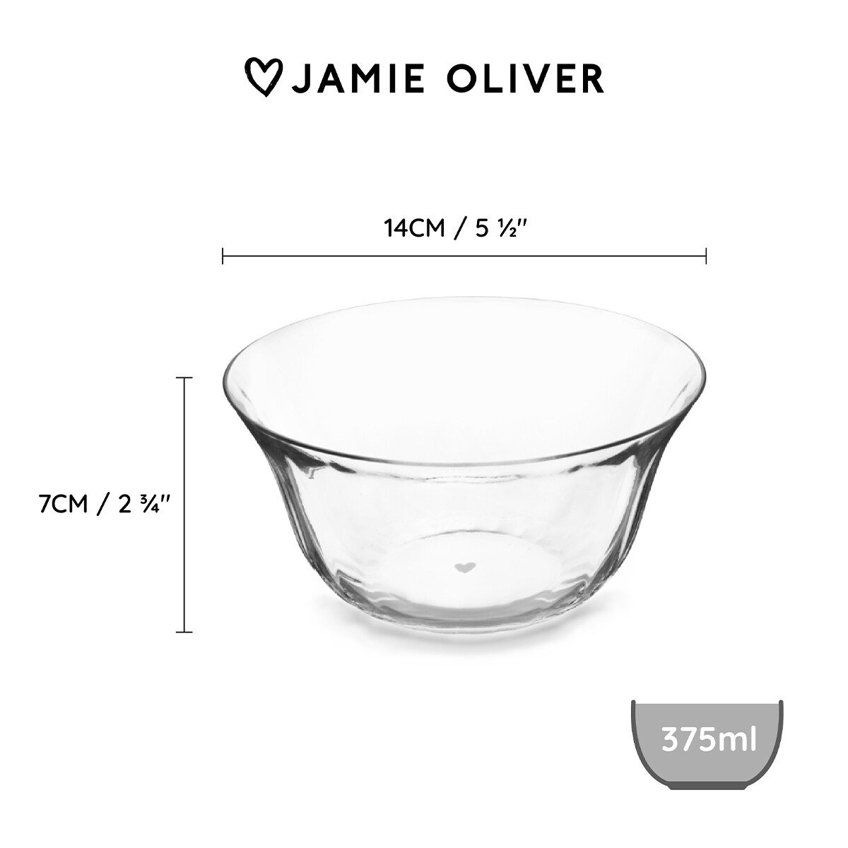 Jamie Oliver miseczki szklane 14 cm Big Love - 4 szt.