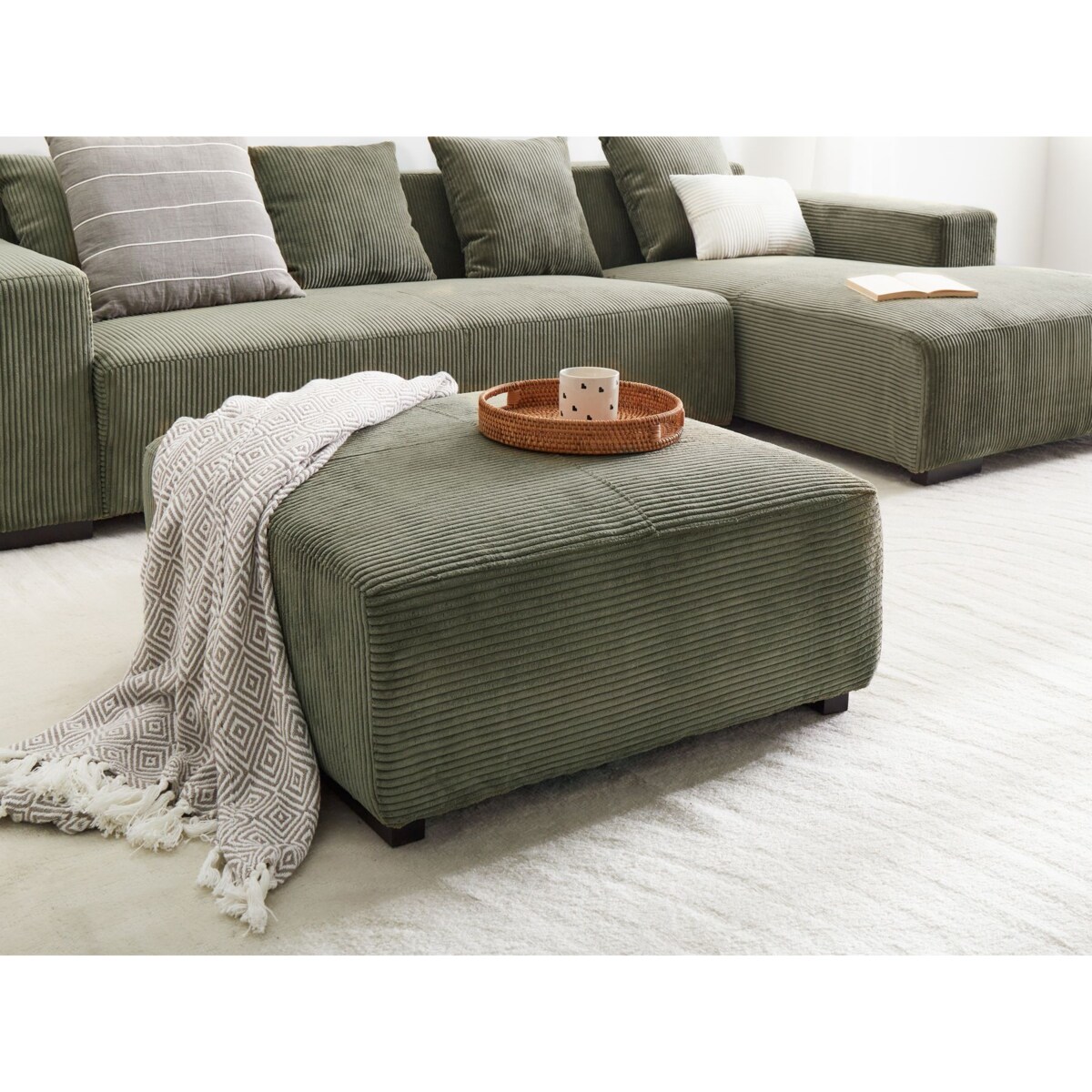 Otomana LUNGO Sztruks Zielony