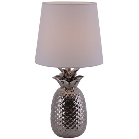 Modernistyczna LAMPKA stojąca ANANAS 3150642 Nave ceramiczna LAMPA dekoracyjny ananas na biurko biały chrom