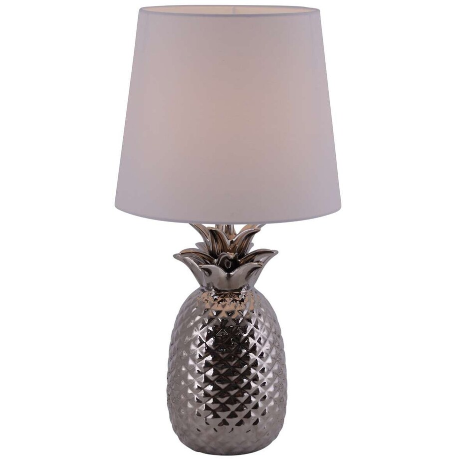 Modernistyczna LAMPKA stojąca ANANAS 3150642 Nave ceramiczna LAMPA dekoracyjny ananas na biurko biały chrom