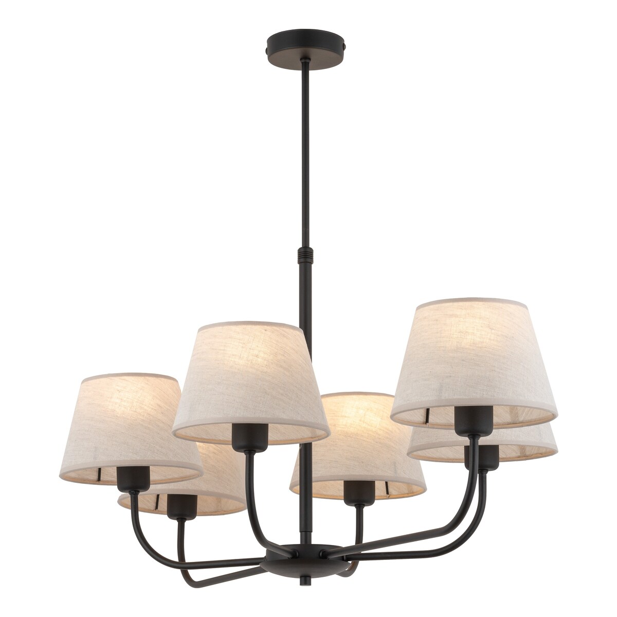 Klasyczny żyrandol abażurowy Chicago 3999 TK Lighting lniany czarny