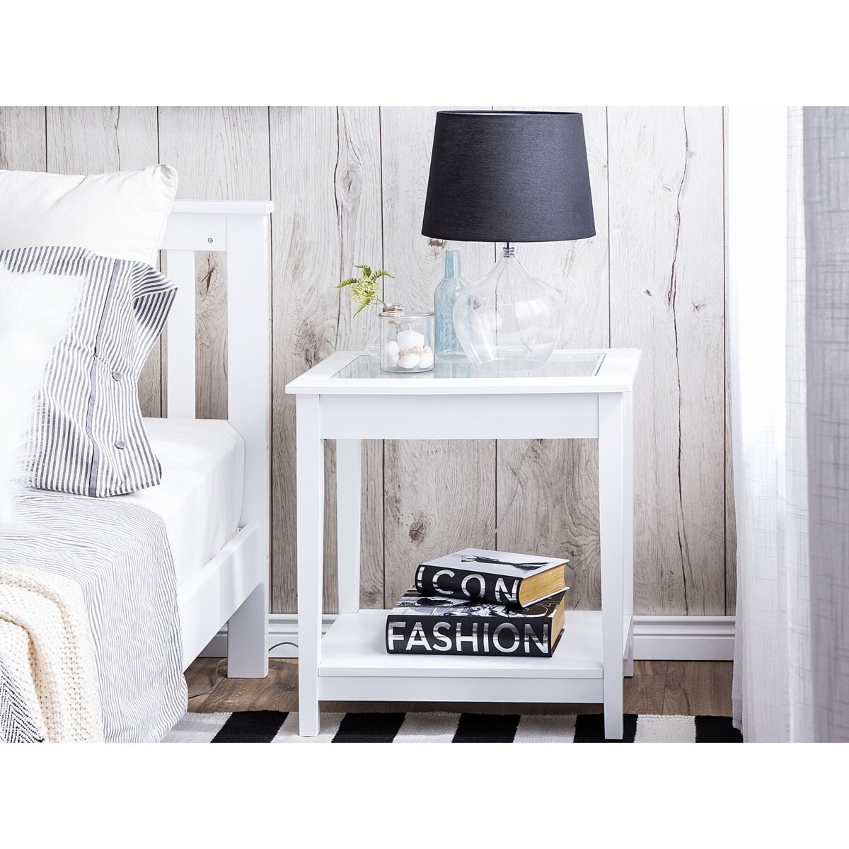 Stolik szklany biały ATTU