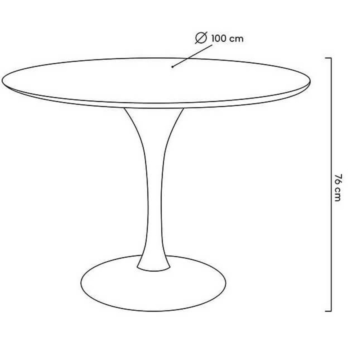 Okrągły stolik metalowy Tulip GT-09R.100 King Home 100 cm do salonu biały