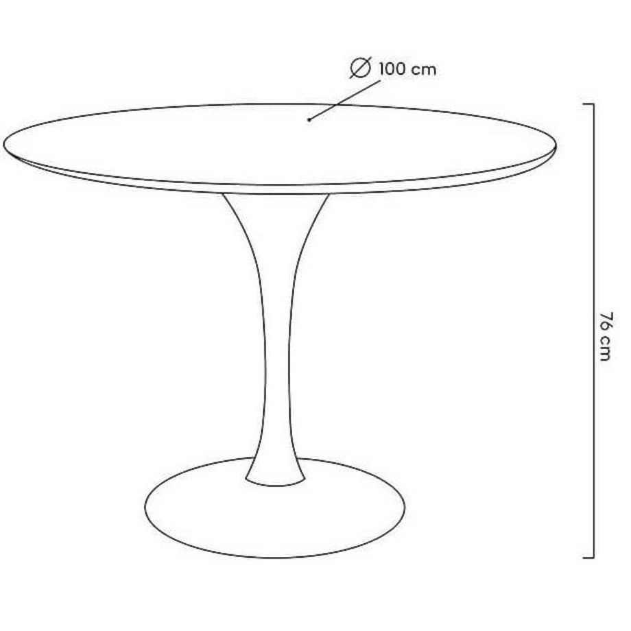Okrągły stolik metalowy Tulip GT-09R.100 King Home 100 cm do salonu biały