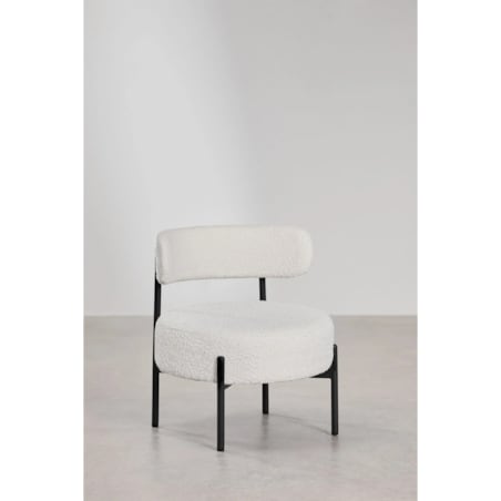 Krzesło tapicerowane bouclé, kremowy, Anisa