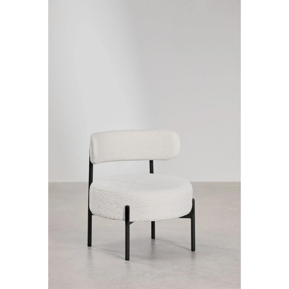 Krzesło tapicerowane bouclé, kremowy, Anisa