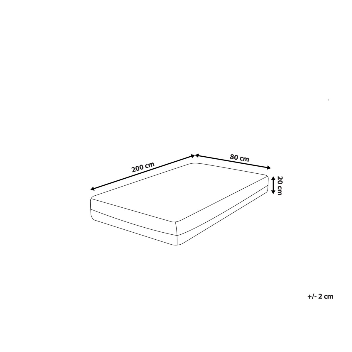 Materac memory foam zdejmowany pokrowiec 80 x 200 cm twardy GLEE